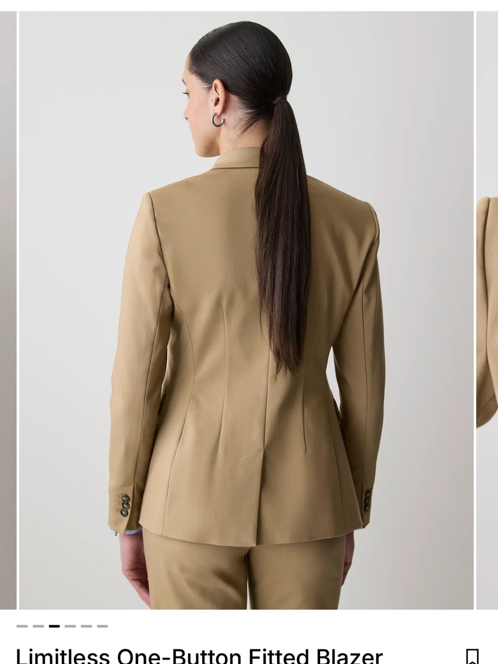 RW&CO. Camel One-Button Fitted Blazer - Picture 2 of 3